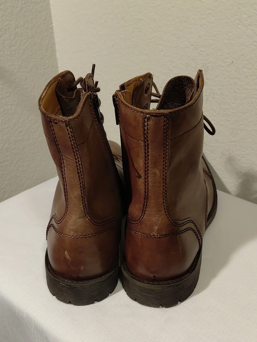 Steve Madden Marvic Brown Cap Toe Leather Boots